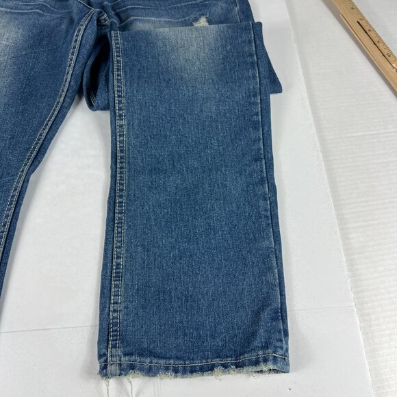 Jordan Craig Artisan Jean Men 33x32 Distressed USA Theme Blue Faded Cotton Denim - Picture 3 of 16